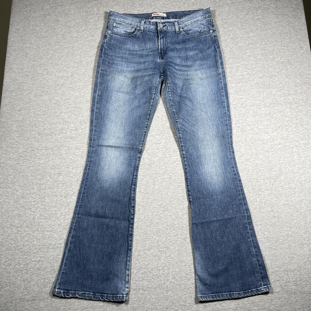 Levi's Bootcut 10529 Jeans Mens 32x32 Blue Medium Wash Logo Zip Fly